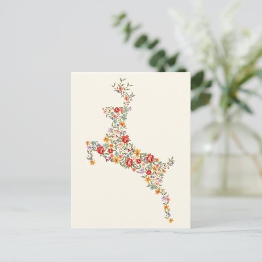 Echte elegante  springveer silhouet briefkaart (Staand voorkant)