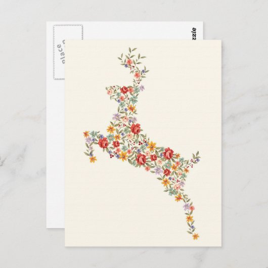 Echte elegante  springveer silhouet briefkaart (Voorkant / Achterkant)