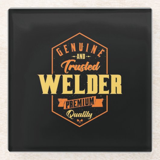 Echte en vertrouwde Welder Glazen Onderzetter (Voorkant)