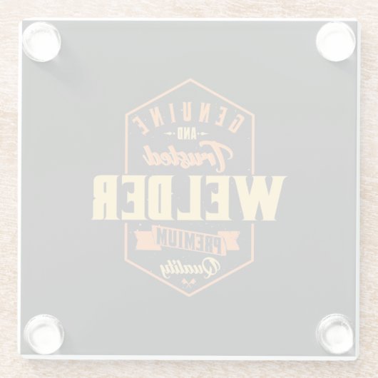 Echte en vertrouwde Welder Glazen Onderzetter (Achterkant)