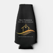 Echte Estate Chic Black Gold House Aangepaste mark Flesjeskoeler (Voorkant)