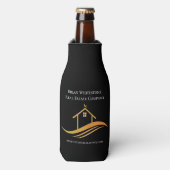 Echte Estate Chic Black Gold House Aangepaste mark Flesjeskoeler (Fles Voorkant)