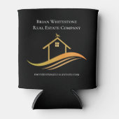 Echte Estate Chic Black Gold House Custom Realtor Blikjeskoeler (Voorkant)