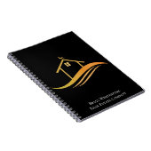 Echte Estate Chic Black Gold House Custom Realtor Notitieboek (Rechterzijde)