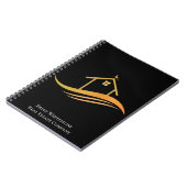 Echte Estate Chic Black Gold House Custom Realtor Notitieboek (Linkerzijde)