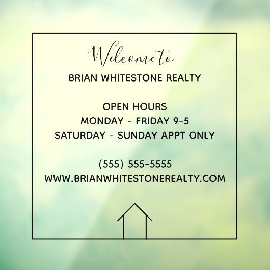 Echte Estate Company Custom Realty-Kantoor Raamsticker (Vel 3)