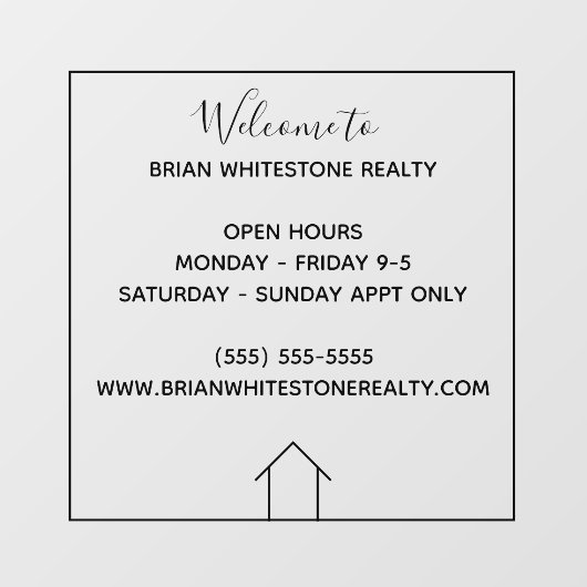 Echte Estate Company Custom Realty-Kantoor Raamsticker (Vel)