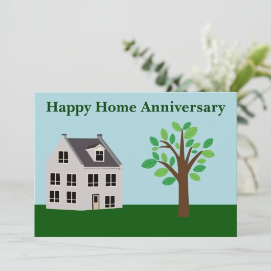 Echte Estate Happy Home Jubileum Aangepaste realit Kaart (Staand voorkant)