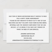 Echte Estate Happy Home Jubileum Aangepaste realit Kaart (Achterkant)