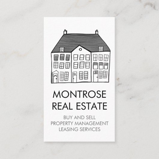 ECHTE ESTATE House Line Art Chic Minimum CUSTOM Visitekaartje (Voorkant)