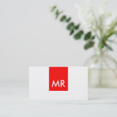 Echte exclusieve monogram Rood wit speciaal Visitekaartje (Staand voorkant)