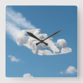 Echte F1 lucht kunst vierkante wandklok (Voorkant)
