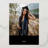 Echte Folie 2 foto Black Graduation Aankondigingen (Achterkant)