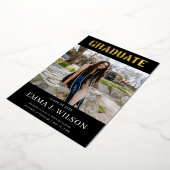 Echte Folie 2 foto Black Graduation Aankondigingen (Gedraaid)