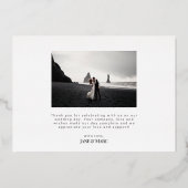 Echte Folie 2 foto's op aangepaste bruiloft Feestdagenkaart (Achterkant)