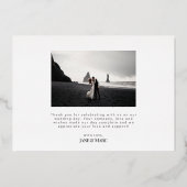 Echte Folie 2 foto's op aangepaste bruiloft Folie Feestdagenkaart (Achterkant)