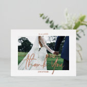 Echte Folie 2 foto's op aangepaste bruiloft Folie Feestdagenkaart (Staand Voorkant)