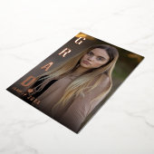 Echte Folie AFSTUDEERDER Afstuderen foto bekendmak Folie Uitnodiging (Gedraaid)