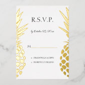 echte folie anananas bruiloft RSVP Folie Uitnodiging (Voorkant)