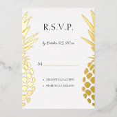 echte folie anananas bruiloft RSVP Uitnodiging (Voorkant)
