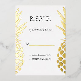 echte folie anananas bruiloft RSVP Uitnodiging