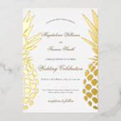 echte folie anananas bruiloft uitnodiging (Voorkant)