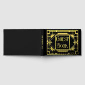 Echte folie art deco goud zwart formele gatsby 20' gastenboek (Volledig)