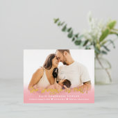 Echte Folie Baby geboorte Briefkaart bekendmaking (Staand Voorkant)