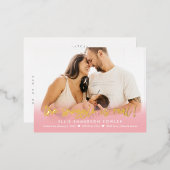 Echte Folie Baby geboorte Briefkaart bekendmaking (Voorkant / Achterkant)