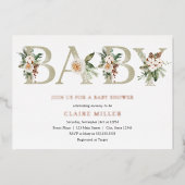 Echte folie baby shower uitnodiging voor winter (Voorkant)