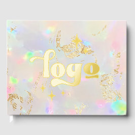 Echte folie bedrijf logo op Opal Stone Gastenboek