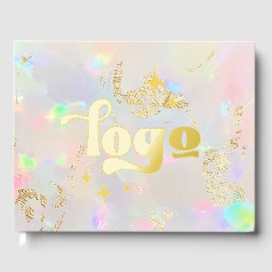 Echte folie bedrijf logo op Opal Stone Gastenboek