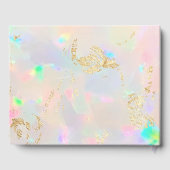 Echte folie bedrijf logo op Opal Stone Gastenboek (Achterkant)