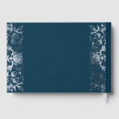 Echte Folie Bloemen Blauw Huwelijk Gastenboek (Achterkant)