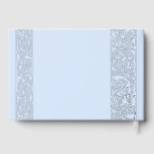 Echte Folie  Bloemen Blauw Huwelijk Gastenboek (Achterkant)