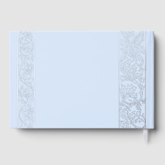 Echte Folie  Bloemen Blauw Huwelijk Gastenboek (Achterkant)