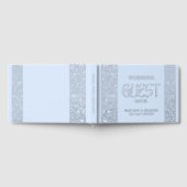 Echte Folie  Bloemen Blauw Huwelijk Gastenboek (Volledig)