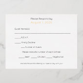 Echte Folie Bloemen Foliage Meal RSVP Uitnodiging Briefkaart (Achterkant)