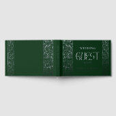 Echte Folie  Bloemen Groene Zilveren Huwelijk Gastenboek (Volledig)