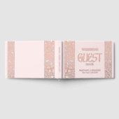 Echte Folie Bloemen Roze Huwelijk Gastenboek (Volledig)