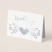 Echte Folie Bloemen Typografie Bruiloft Uitnodigin Kaarten (Voorkant)