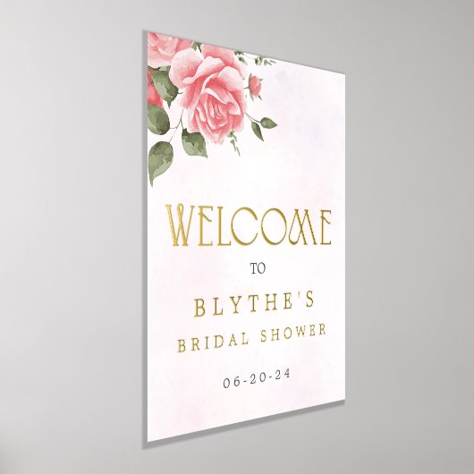 Echte Folie Bloemen Waterverf Welkomstbord Folie Afdrukken (Laagn)