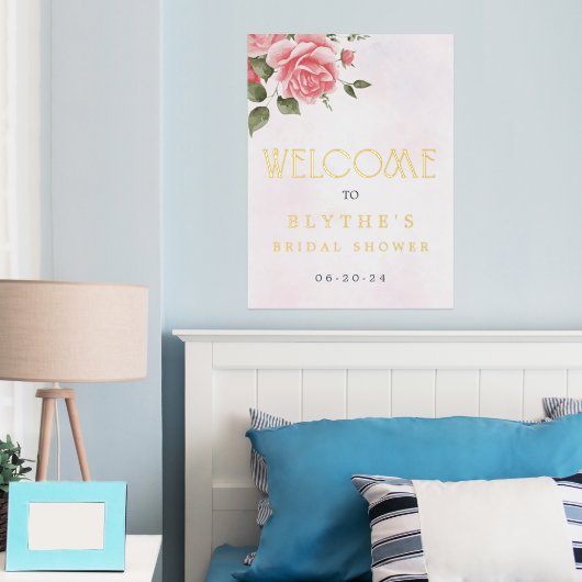 Echte Folie Bloemen Waterverf Welkomstbord Folie Afdrukken (Insitu (Slaapkamer))