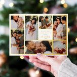 Echte Folie Boho Kerstmis 7 Foto Collage Holiday Folie Feestdagenkaart<br><div class="desc">Voeg wat shine toe aan je kerstkaarten met echte gouden, zilveren of roos bladaluminium! Deze klassieke en tijdloze metallische stijl is zeker om een ander niveau aan uw kaarten toe te voegen. Showcase 7 van je favoriete foto's van het jaar met deze elegante multi-foto collage kerstfeestkaart! Dit editable ontwerp kenmerkt...</div>
