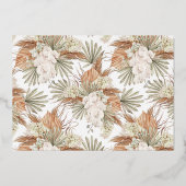 Echte Folie | Boho Orchidee & Pampas Bruidsuitnodi Uitnodiging (Achterkant)