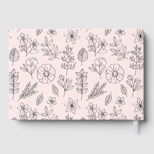 Echte Folie Botanische Bloemen Trouwen Gastboek Gastenboek (Achterkant)