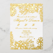 Echte folie bruiloft uitnodiging met winterelement (Voorkant)