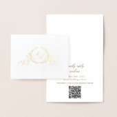 Echte Folie Chique Calligrafie Monogram RSVP QR Co Kaarten (Display)