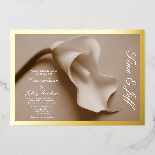 echte folie : de uitnodiging voor een lily bruilof (Voorkant)