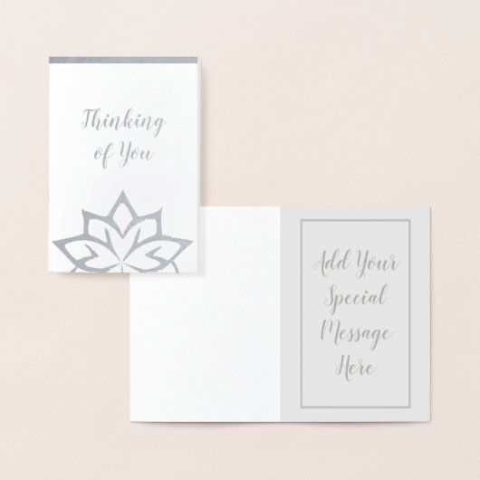 Echte Folie Denken Aan Jou Op Maat Gemaakte Zilver Folie Kaarten (Display)